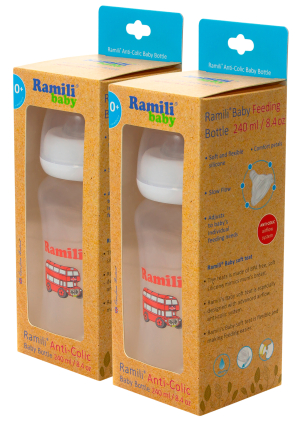 Купить  из двух противоколиковых бутылочек Ramili Baby 240MLX2 (240 мл. x2, 0+, слабый поток)-2.jpg